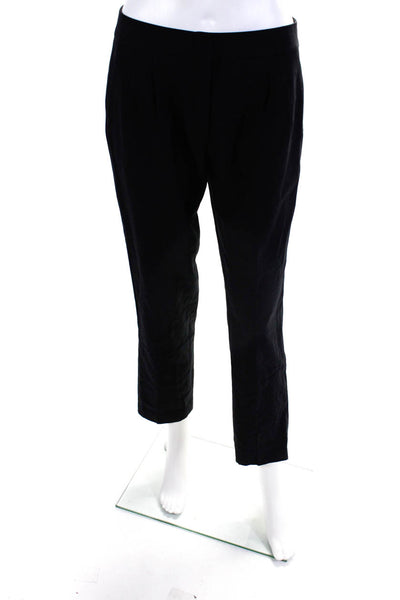 Jenni Kayne Womens Wool High Rise Pleated Dress Pants Trousers Black Size 4