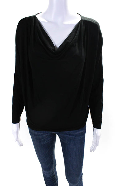 Nic + Zoe Women's Round Neck Drop Sleeves Blouse Black Size S