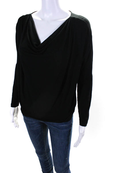 Nic + Zoe Women's Round Neck Drop Sleeves Blouse Black Size S