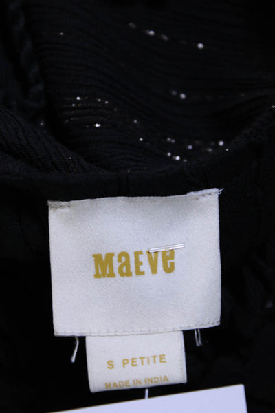 Maeve Anthropologie Women's Scoop Neck Sleeveless Maxi Dress Black Size S