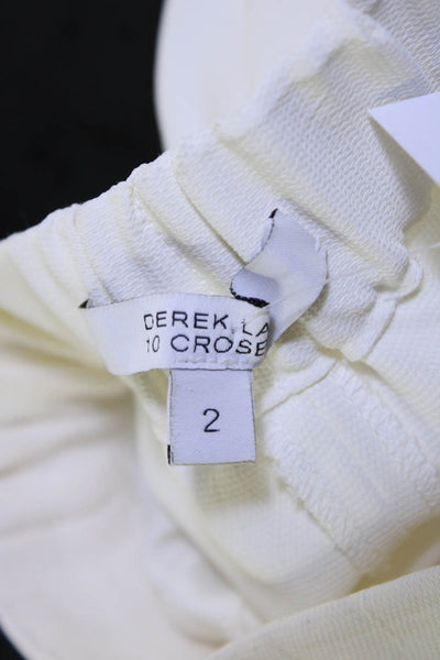 Derek Lam 10 Crosby Women's Pleated Front Straight Leg Dress Pant Cream Size 2