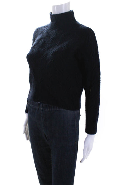 Vince Womens Turtleneck Sweater Navy Blue Wool Blend Size Extra Small