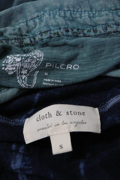 Cloth & Stone Pilcro Womens Tee Shirts Blue Green Size Small Medium Lot 2