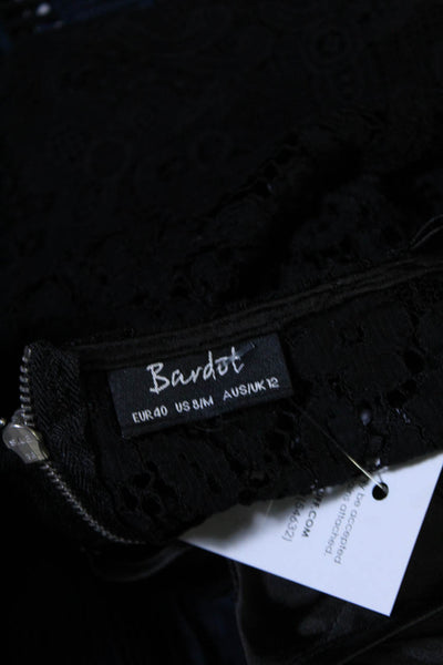 Bardot Womens Lace Floral Print Spaghetti Strap Cami Bralette Top Black Size 8