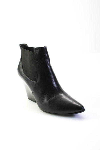 Pour la Victoire Womens Leather Narrow Heel Pointed Chelsea Boots Black Size 10