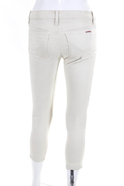 Hudson Women's Mid Rise Ankle Skinny Jeans Off White Size 25