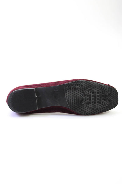 Stuart Weitzman Women's Round Toe Bow Slip-On Suede Flat Shoe Purple Size 6