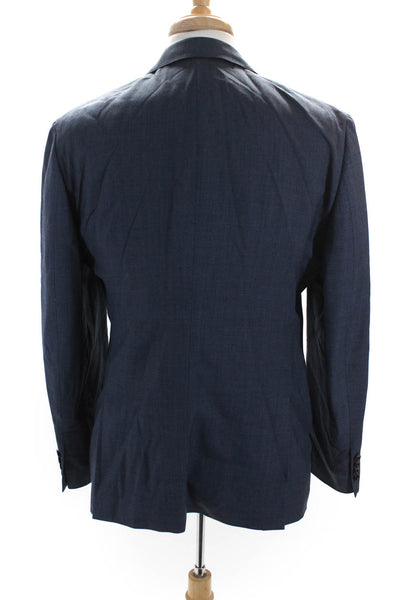 Bonobos Mens Wool Darted Buttoned Collared Long Sleeve Blazer Blue Size EUR42