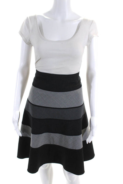 BCBGMAXAZRIA Women's Striped Suiting A-line Skirt Gray Size 6