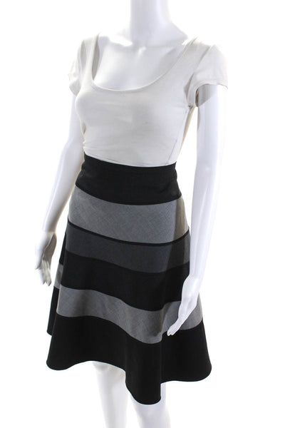 BCBGMAXAZRIA Women's Striped Suiting A-line Skirt Gray Size 6