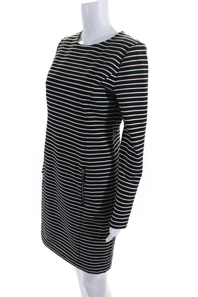 Michael Michael Kors Women's Long Sleeve Striped Sheath Dress Black Size 6