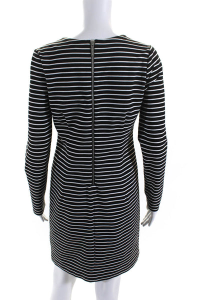 Michael Michael Kors Women's Long Sleeve Striped Sheath Dress Black Size 6