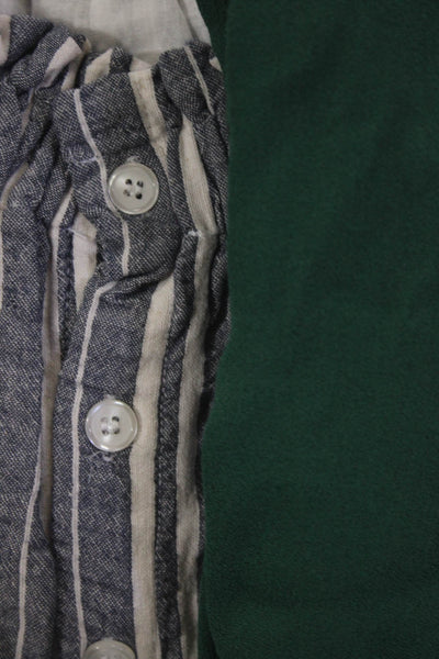 Zara Gab Kate Womens Short Sleeve Striped Blouses Tops Green Size S M/L Lot 2
