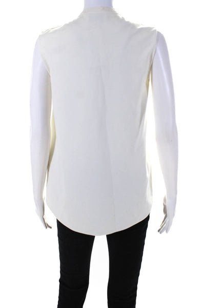 3.1 Phillip Lim Womens Cotton Buttoned High Low Sleeveless Top White Size M