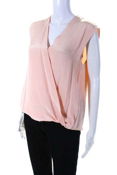 3.1 Phillip Lim Womens Silk Draped Scoop Neck Pullover Blouse Pink Size 2