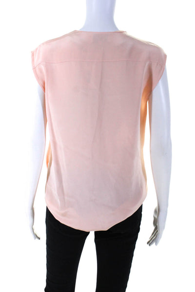 3.1 Phillip Lim Womens Silk Draped Scoop Neck Pullover Blouse Pink Size 2