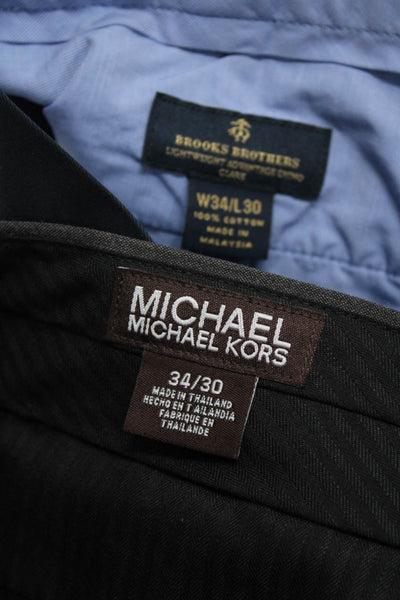 Michael Michael Kors Brooks Brothers Men's Pants Gray Navy Size 34 Lot 2