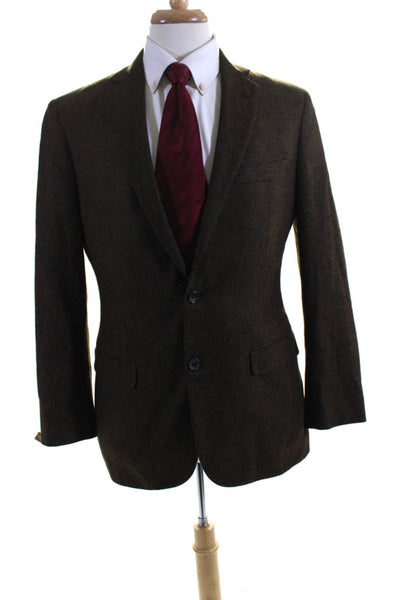 346 Brooks Brothers Mens Wool Darted Buttoned Collared Blazer Brown Size EUR39