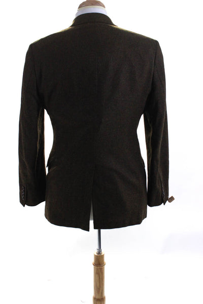 346 Brooks Brothers Mens Wool Darted Buttoned Collared Blazer Brown Size EUR39