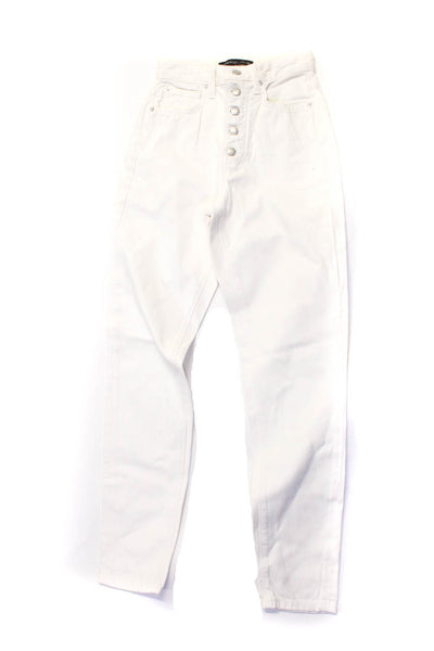 Weworewhat x Joes Womens Denim Button Fly Straight Leg Jeans Pants White Size 23