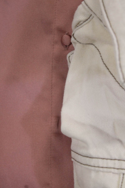 Zara Womens Blouse Top Jean Jacket Pink Size S XS Lot 2