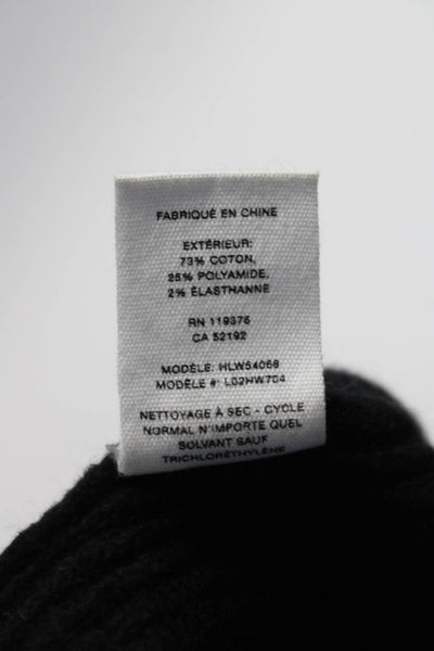 Helmut Lang Womens Mid Rise Elastic Waist Ribbed Knit Shorts Black Size Medium