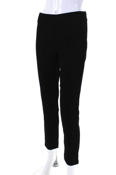 Lela Rose Womens Side Zip High Rise Straight Leg Pants Black Wool Size 6