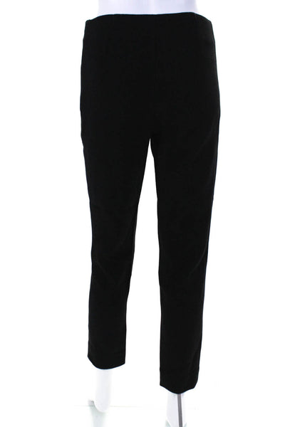 Lela Rose Womens Side Zip High Rise Straight Leg Pants Black Wool Size 6