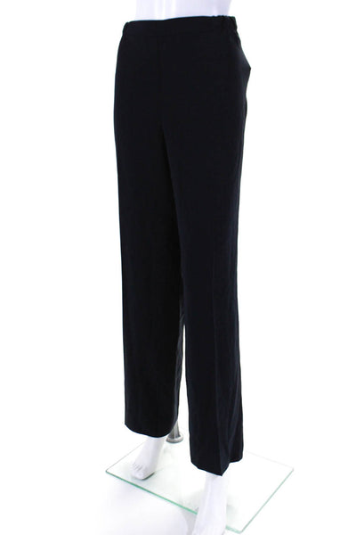 Marina Rinaldi Womens Side Zip High Rise Pleated Straight leg Pants Navy Blue 14