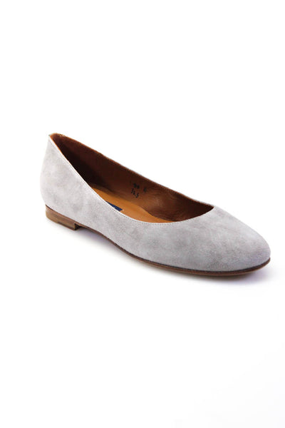 Margaux Womens Slip On The Classic Ballet Flats Gray Suede Size 36.5B