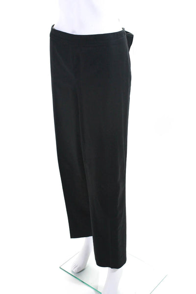 Lafayette 148 New York Womens Zipper Fly Pleated Trouser Pants Black Cotton 16