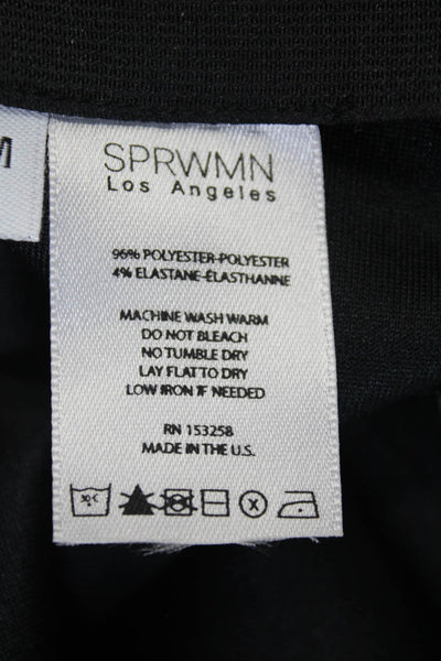 SPRWMN Womens Solid Black High Rise Side Zip Bootcut Leg Pants Size M