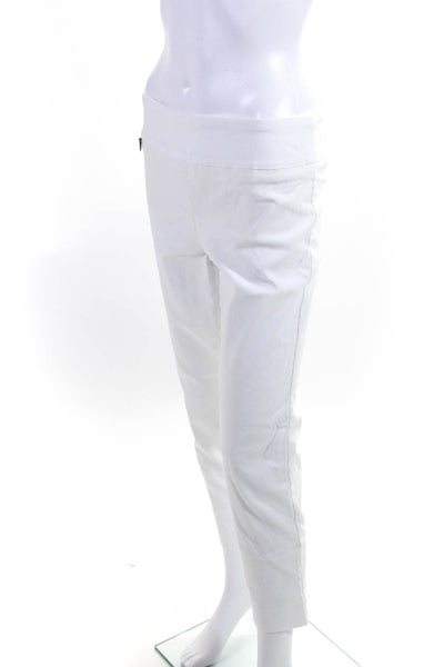 Lisette Womens Solid White High Rise Pull On Straight Leg Pants Size 6