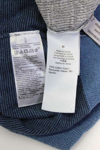 Banana Republic Theory Womens Striped Polo Shirt Sweater Blue Medium Large Lot 2