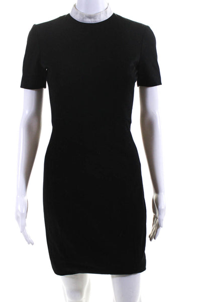 Jason Wu Women's Short Sleeve Knee Length Sheath Dress Black Size 2