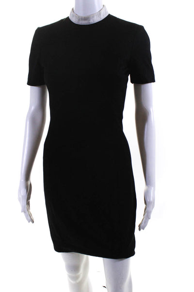 Jason Wu Women's Short Sleeve Knee Length Sheath Dress Black Size 2