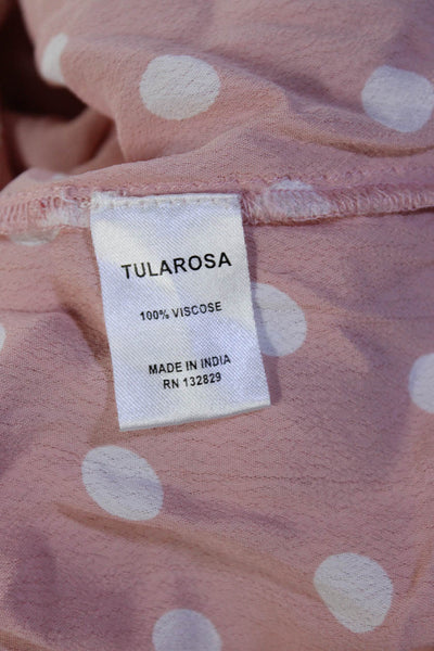 Tularosa Women's Off Shoulder Polka Dot Mini Dress Pink Size S