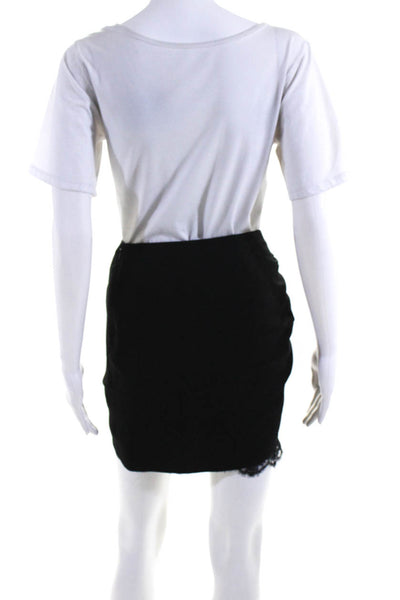 Fleur du Mal Women's Lace Hem Mini Skirt Black Size 2