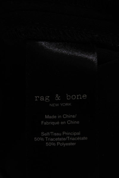 Rag & Bone Womens Woven Elastic Waist High Rise Straight Leg Pants Black Size S