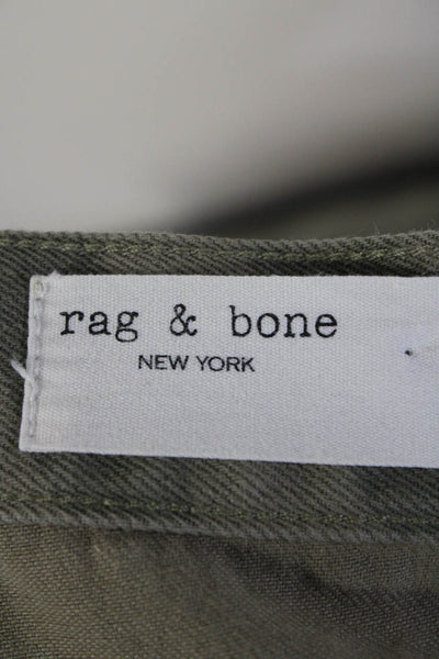 Rag & Bone Womens Camouflage High Rise Straight Leg Jeans Pants Green Size 26