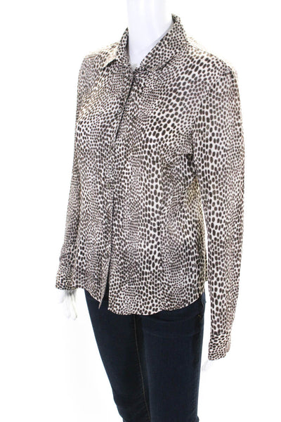 Equipment Women's Silk Spotted Button Down Blouse Brown Size M