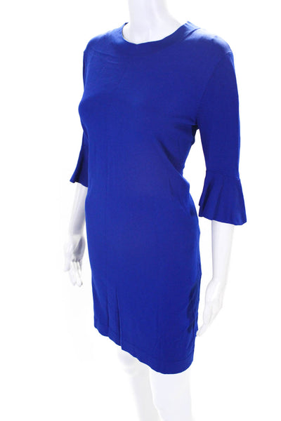 COS Women's Flounce Sleeve Knee Length Shift Dress Royal Blue Size S