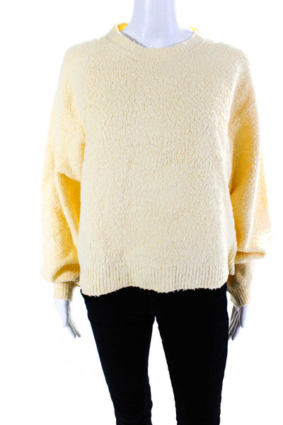 ACNE Studios Womens Yellow Cotton Crew Neck Long Sleeve Sweater Top Size L