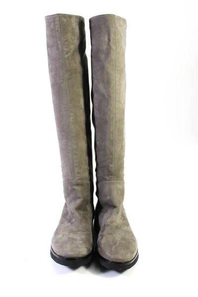 Donna Karan New York Womens Solid Gray Suede Knee High Boots Shoes Size 7