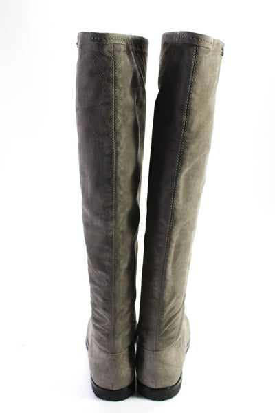 Donna Karan New York Womens Solid Gray Suede Knee High Boots Shoes Size 7