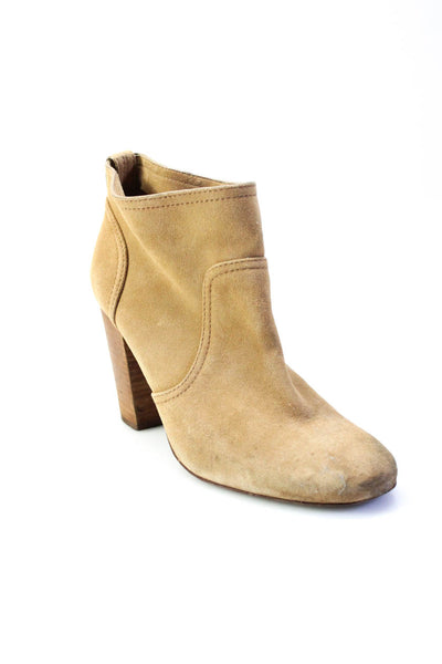 Tory Burch Womens Suede Pull On Ankle Boots Camel Beige Size 10 Medium