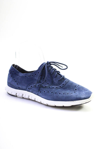 Cole Haan Grand.OS Womens Darted Lace-Up Tied Round Toe Sneakers Blue Size 8
