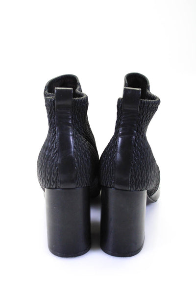 Cole Haan Womens Slip On Block Heel Round Toe Booties Black Leather Size 10