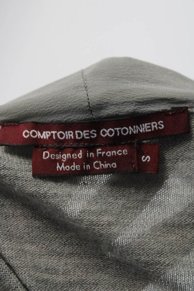 Comptoir Des Cotonniers Womens Double Breasted Cardigan Sweater Gray Wool Small