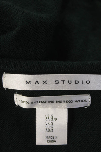 Max Studio Womens Long Sleeves Pullover Sweater Green Wool Size Small